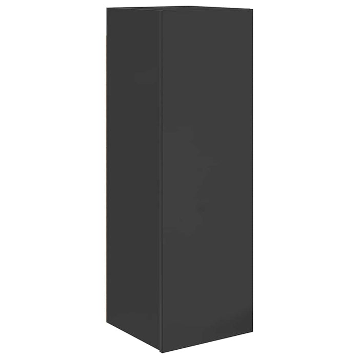 Set de dulapuri TV, 10 piese, negru extralucios, lemn prelucrat WALTI