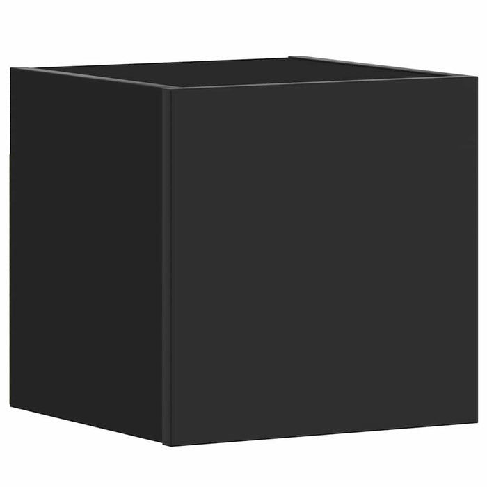 Set de dulapuri TV, 3 piese, negru extralucios, lemn prelucrat WALTI