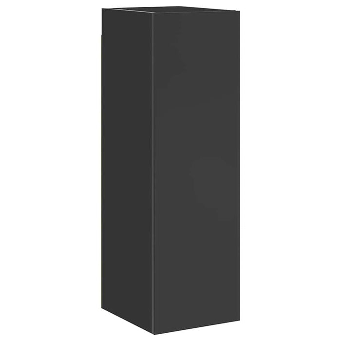Set de dulapuri TV, 6 piese, negru extralucios, lemn prelucrat WALTI