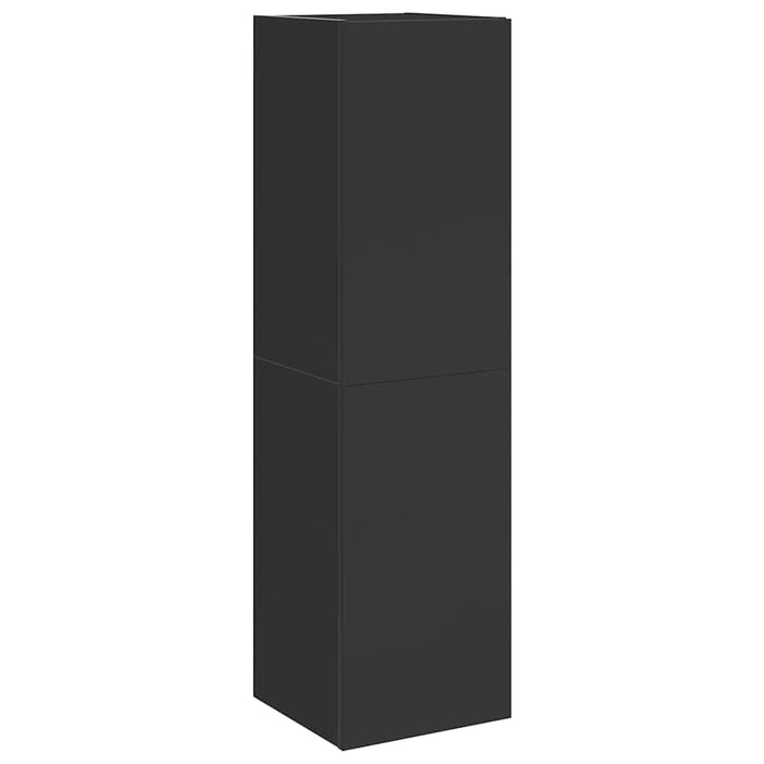 Set de dulapuri TV, 6 piese, negru extralucios, lemn prelucrat WALTI