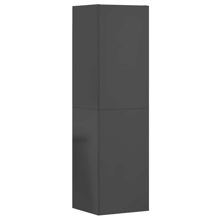 Set de dulapuri TV, 3 piese, gri extralucios, lemn prelucrat WALTI