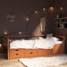 Cadru pat cu sertare & dulap, maro miere, 90x200 cm lemn de pin - WALTI WALTI