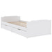 Cadru de pat cu 2 sertare, alb, 90 x 200 cm, lemn masiv de pin - WALTI WALTI