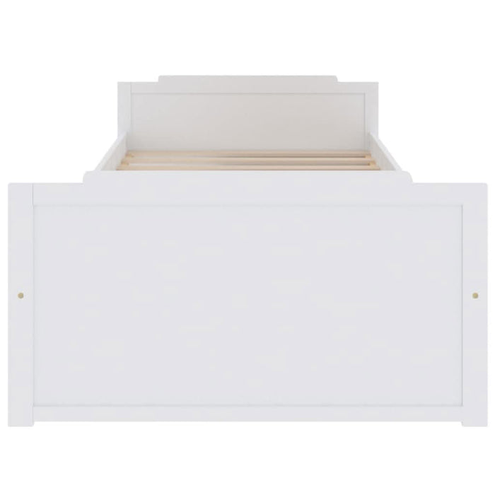 Cadru de pat cu 2 sertare, alb, 90 x 200 cm, lemn masiv de pin - WALTI WALTI