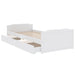 Cadru de pat cu 2 sertare, alb, 90 x 200 cm, lemn masiv de pin - WALTI WALTI