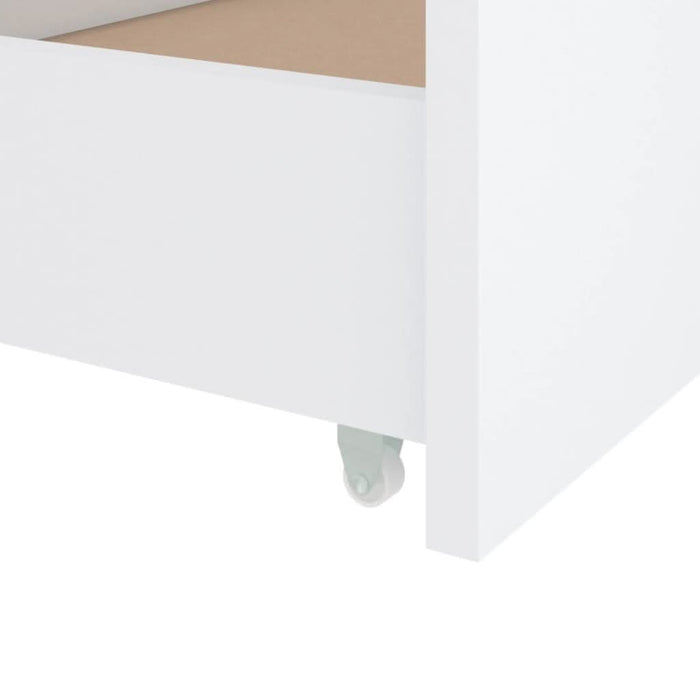 Cadru de pat cu 2 sertare, alb, 90 x 200 cm, lemn masiv de pin - WALTI WALTI