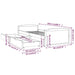 Cadru de pat cu 2 sertare, alb, 90 x 200 cm, lemn masiv de pin - WALTI WALTI