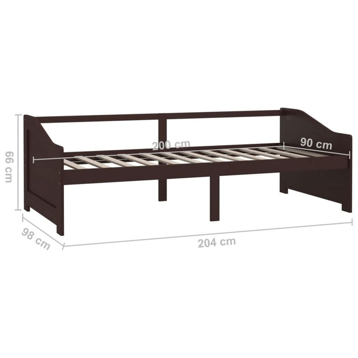 Pat de zi cu 3 locuri, maro închis, 90x200 cm, lemn masiv pin - WALTI WALTI
