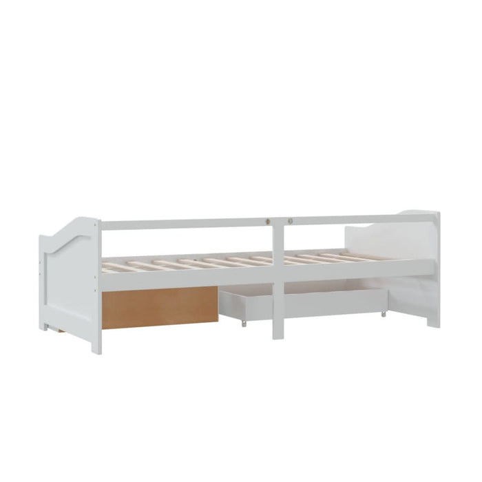 Pat de zi, 3 locuri, cu sertare, alb, 90x200 cm, lemn masiv pin - WALTI WALTI