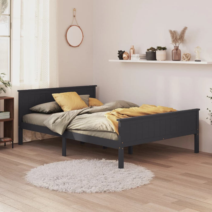 Cadru de pat, gri, 160x200 cm, lemn masiv de pin WALTI