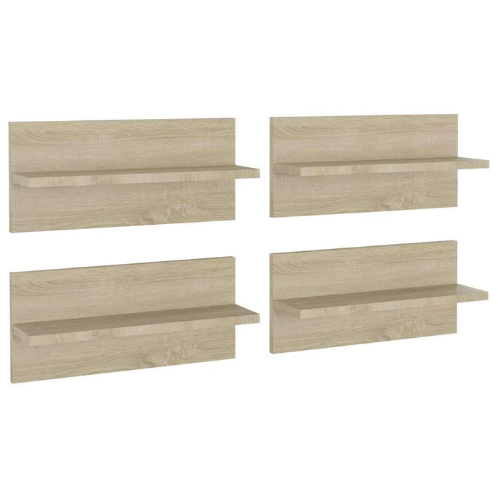 Rafturi de perete, 4 buc., stejar sonoma, 40x11,5x18 cm, PAL WALTI