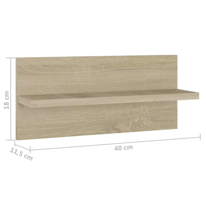Rafturi de perete, 4 buc., stejar sonoma, 40x11,5x18 cm, PAL WALTI