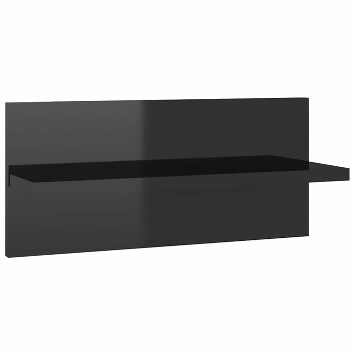 Rafturi de perete, 4 buc., negru extralucios, 40x11,5x18 cm WALTI