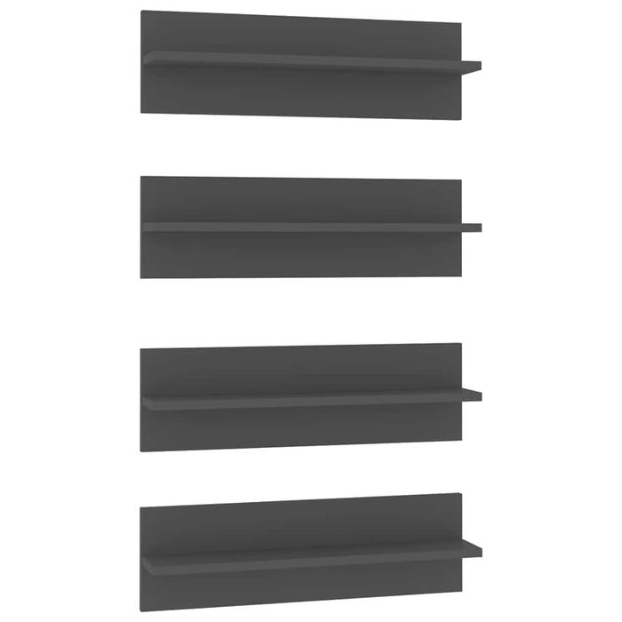 Rafturi de perete, 4 buc., gri, 60x11,5x18 cm, PAL WALTI