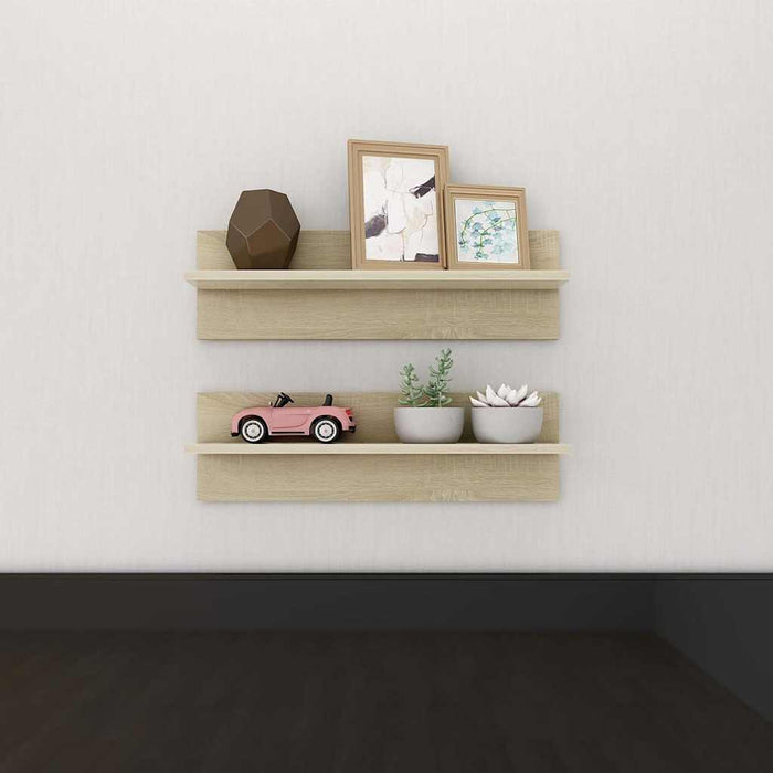 Rafturi de perete, 2 buc., stejar sonoma, 60x11,5x18 cm, PAL WALTI