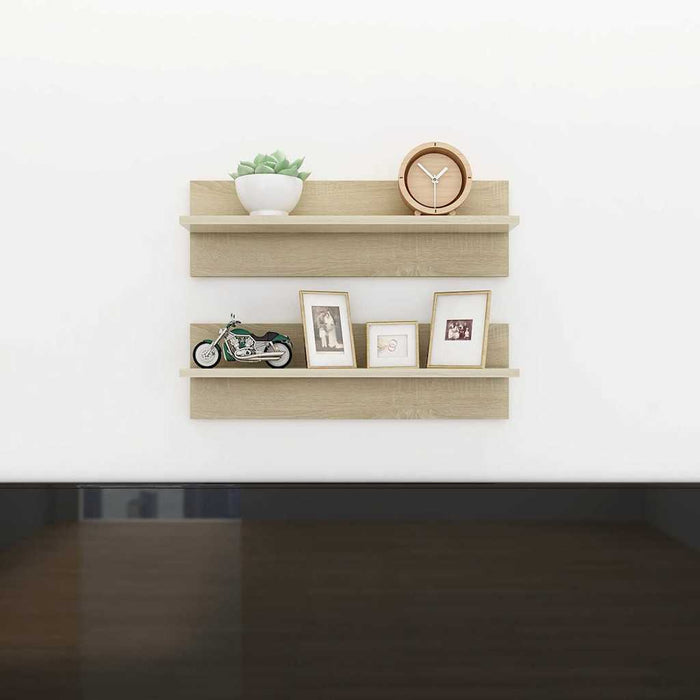 Rafturi de perete, 2 buc., stejar sonoma, 60x11,5x18 cm, PAL WALTI