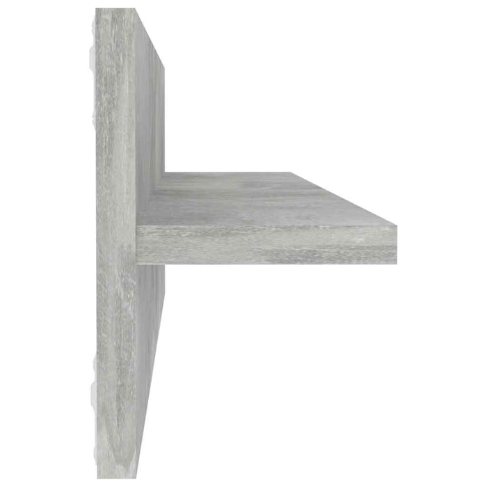 Rafturi de perete, 4 buc., gri beton, 60x11,5x18 cm, PAL WALTI