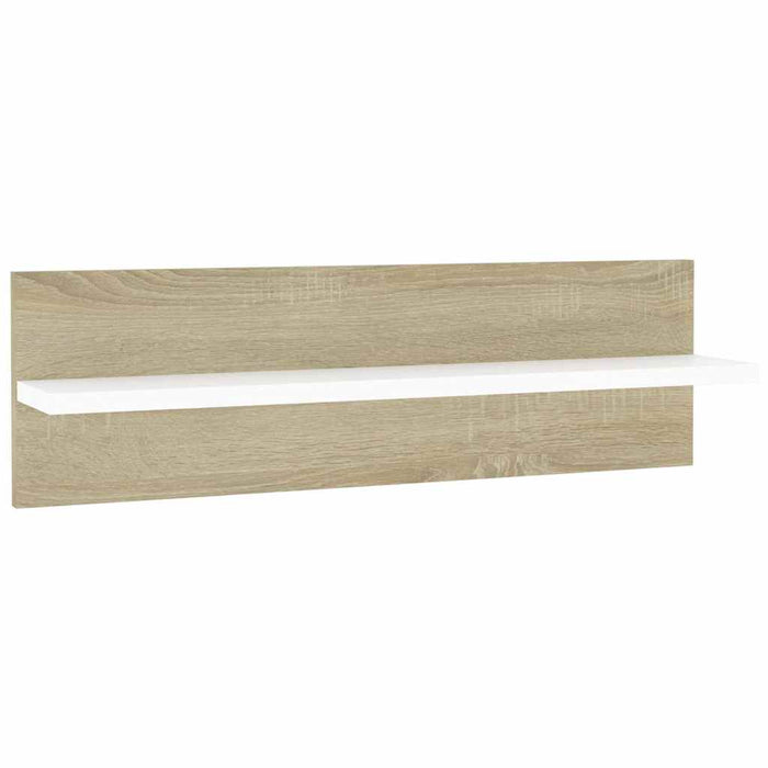 Rafturi de perete 4 buc., alb/stejar sonoma, 60x11,5x18 cm, PAL WALTI