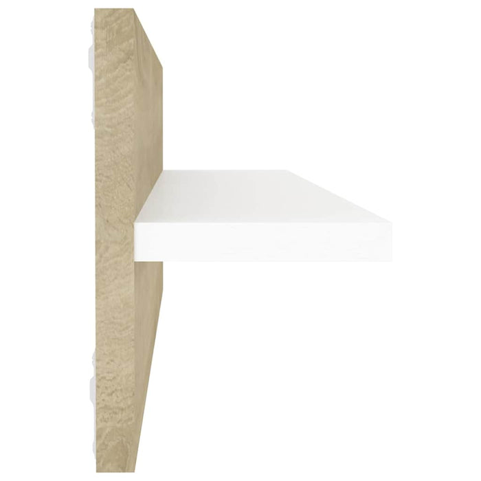 Rafturi de perete 4 buc., alb/stejar sonoma, 60x11,5x18 cm, PAL WALTI