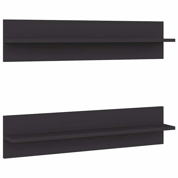 Rafturi de perete, 2 buc., gri, 80x11,5x18 cm, PAL WALTI