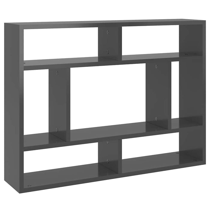 Raft de perete, gri extralucios, 75x16x55 cm, lemn prelucrat WALTI