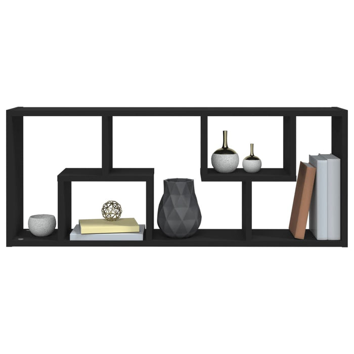 Raft de perete, negru, 36x16x90 cm, lemn prelucrat - WALTI WALTI