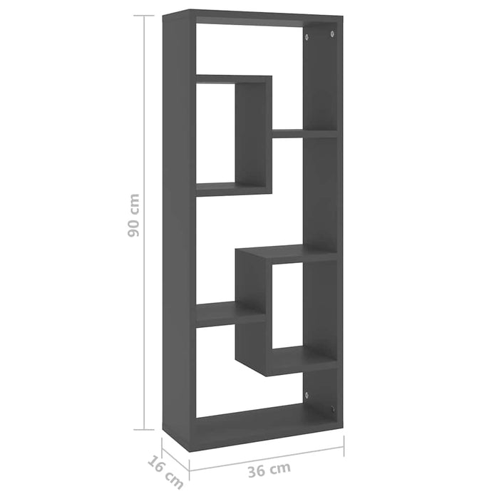Raft de perete, gri, 36x16x90 cm, lemn prelucrat WALTI