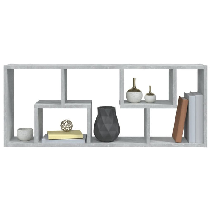 Raft de perete, gri beton, 36x16x90 cm, lemn prelucrat - WALTI WALTI