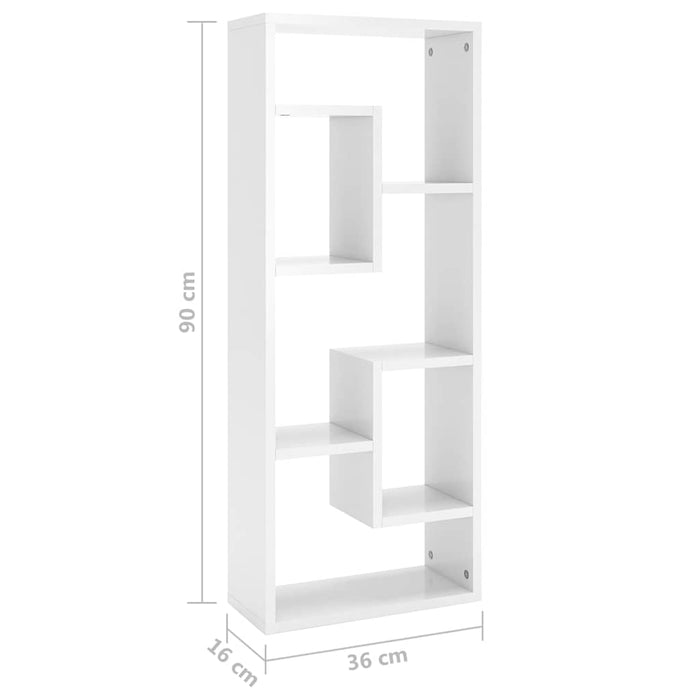 Raft de perete, alb extralucios, 36x16x90 cm, lemn prelucrat WALTI