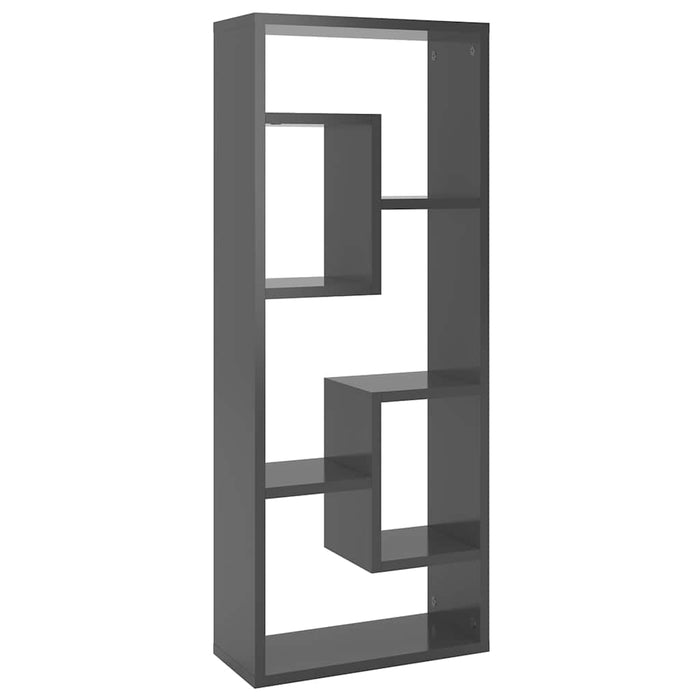 Raft de perete, gri extralucios, 36x16x90 cm, lemn prelucrat WALTI