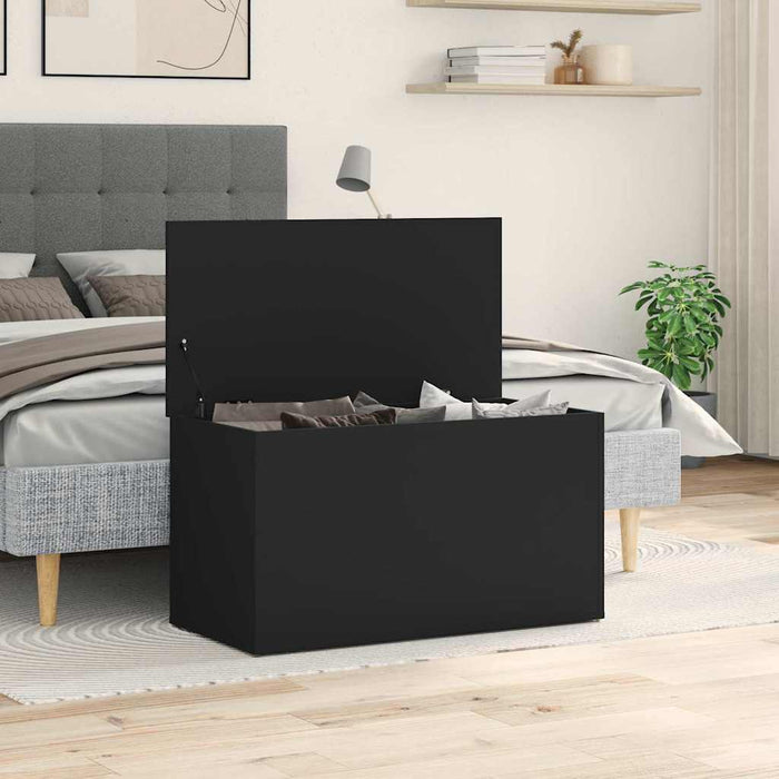 Cufăr de depozitare, negru, 84x42x46 cm, lemn compozit - WALTI WALTI