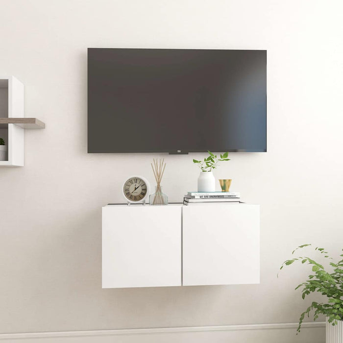 Dulap TV suspendat, alb, 60x30x30 cm WALTI