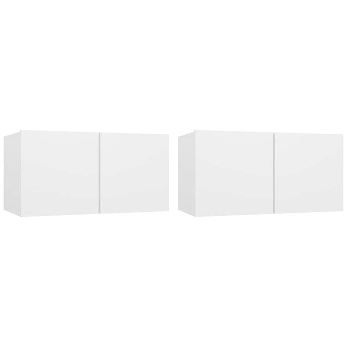 Dulapuri TV suspendate, 2 buc., alb, 60x30x30 cm - WALTI WALTI