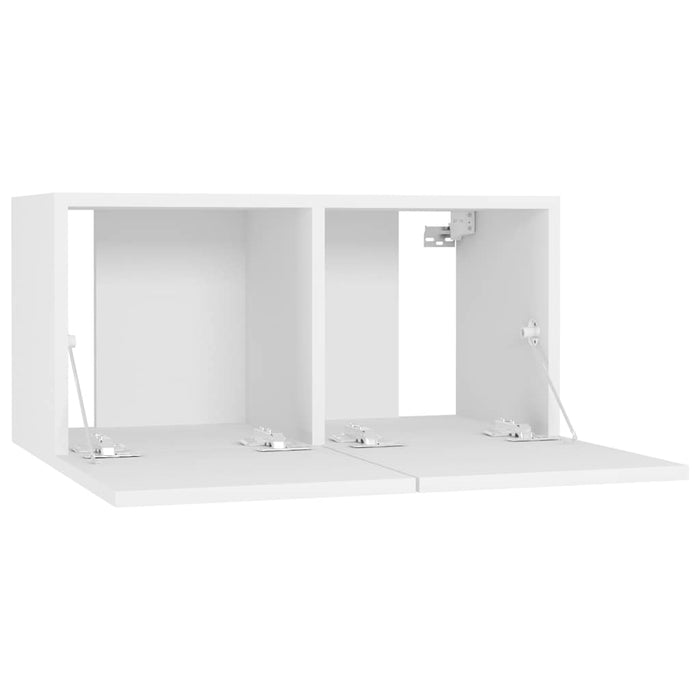 Dulapuri TV suspendate, 3 buc., alb, 60x30x30 cm - WALTI WALTI
