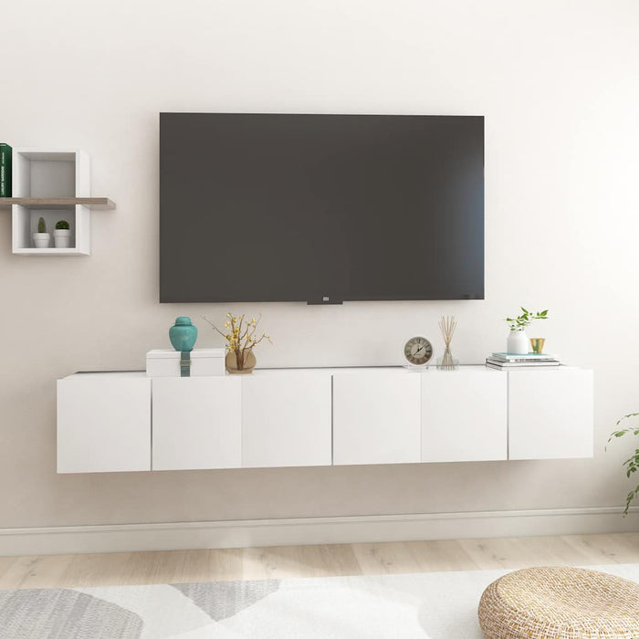 Dulapuri TV suspendate, 3 buc., alb, 60x30x30 cm - WALTI WALTI