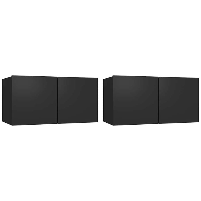 Dulapuri TV suspendate, 2 buc., negru, 60x30x30 cm WALTI
