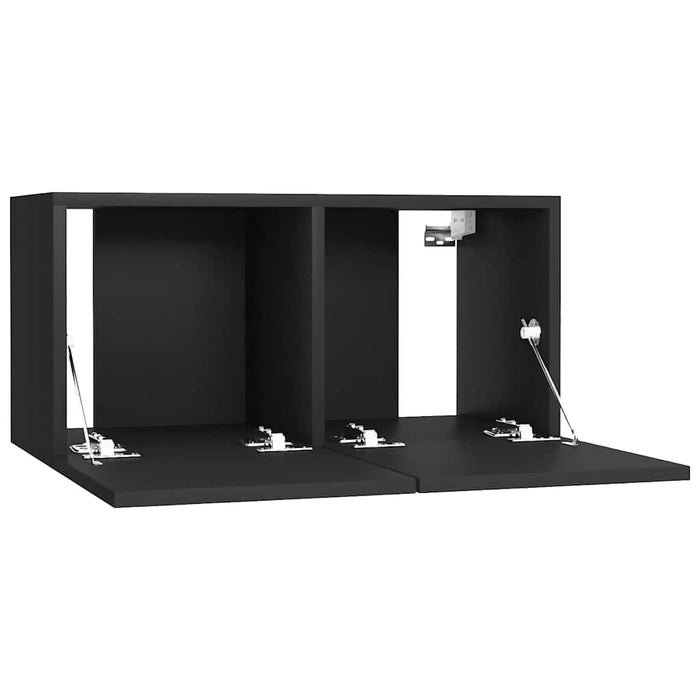 Dulapuri TV suspendate, 2 buc., negru, 60x30x30 cm WALTI