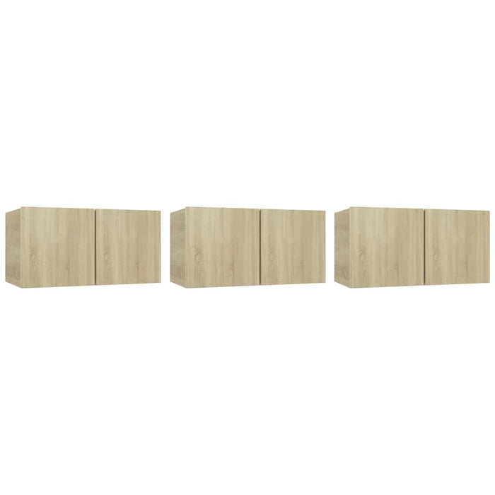 Dulapuri TV suspendate 3 buc. stejar sonoma 60x30x30 cm - WALTI WALTI