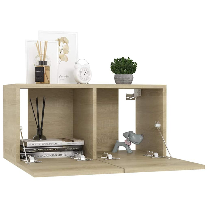 Dulapuri TV suspendate 3 buc. stejar sonoma 60x30x30 cm - WALTI WALTI