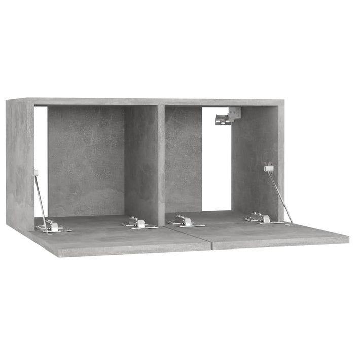 Dulapuri TV suspendate, 2 buc., gri beton, 60x30x30 cm - WALTI WALTI
