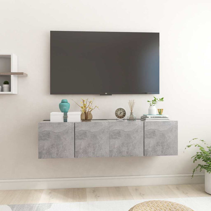 Dulapuri TV suspendate, 2 buc., gri beton, 60x30x30 cm - WALTI WALTI