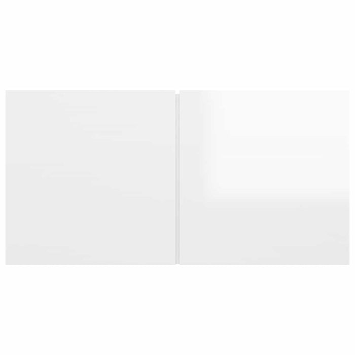 Dulap TV montaj pe perete, alb extralucios, 60x30x30 cm WALTI