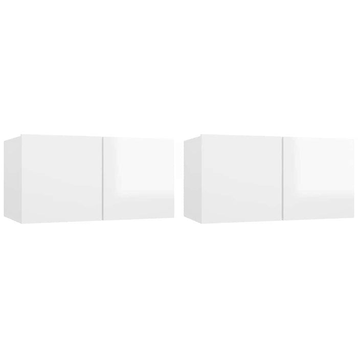 Dulapuri TV suspendate 2 buc. alb extralucios 60x30x30 cm WALTI