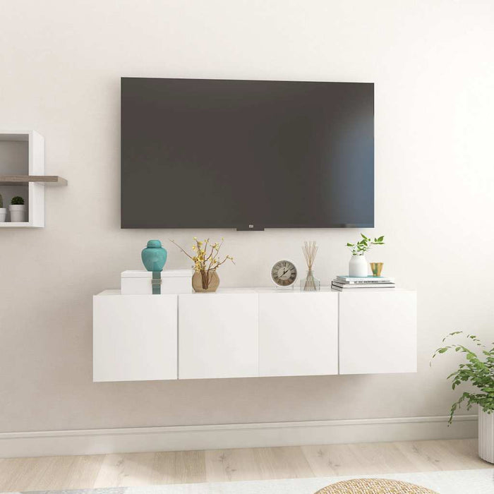 Dulapuri TV suspendate 2 buc. alb extralucios 60x30x30 cm WALTI