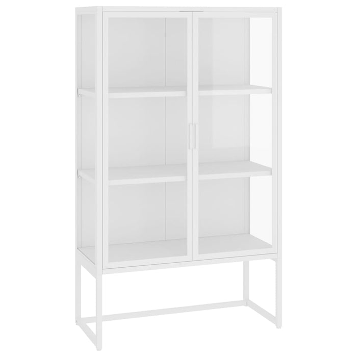 Dulap înalt, alb, 80x35x135 cm, oțel și sticlă securizată WALTI