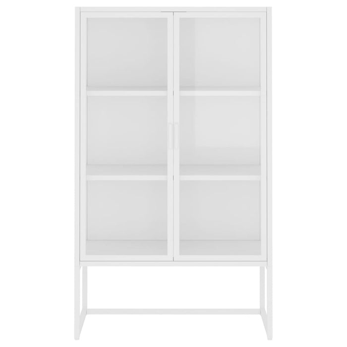 Dulap înalt, alb, 80x35x135 cm, oțel și sticlă securizată WALTI