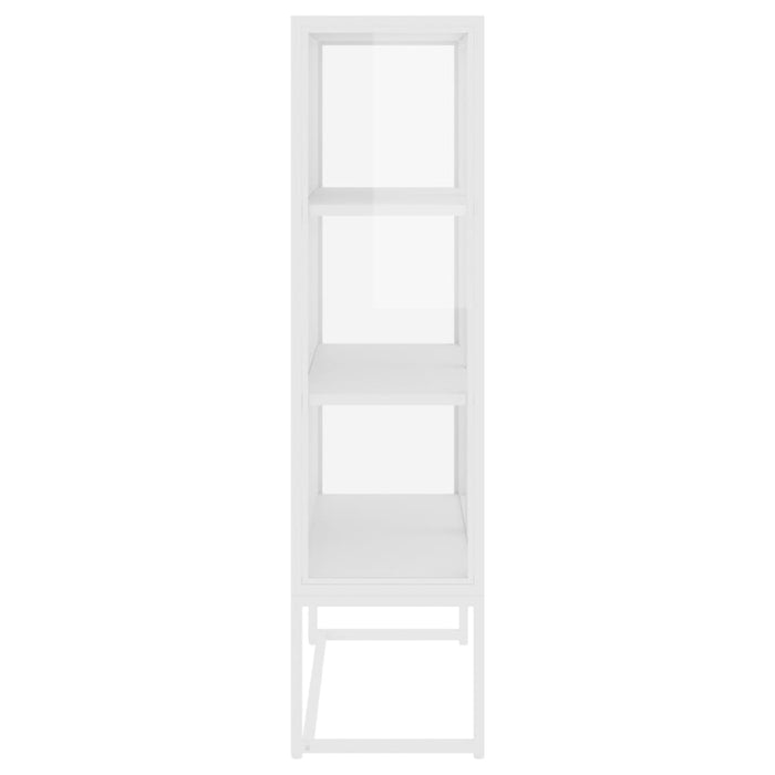 Dulap înalt, alb, 80x35x135 cm, oțel și sticlă securizată WALTI
