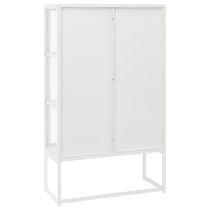 Dulap înalt, alb, 80x35x135 cm, oțel și sticlă securizată WALTI