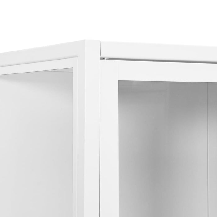 Dulap înalt, alb, 80x35x135 cm, oțel și sticlă securizată WALTI