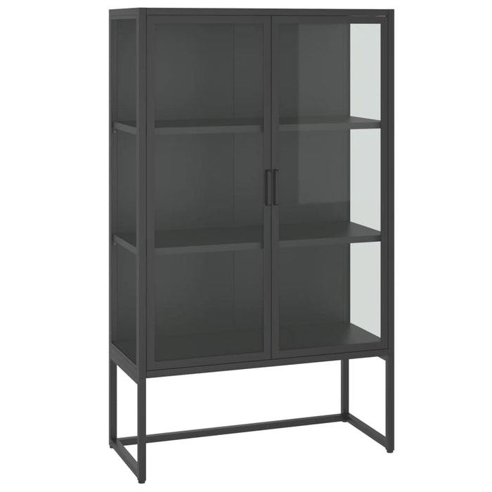 Dulap înalt, antracit, 80x35x135 cm, oțel și sticlă securizată - WALTI WALTI